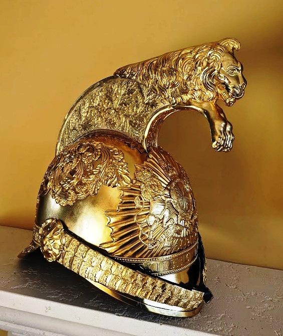 The 1834 Pattern Inniskilling Cavalry Helmet is probably the most elegant and expensive helmet ever made for the British Army