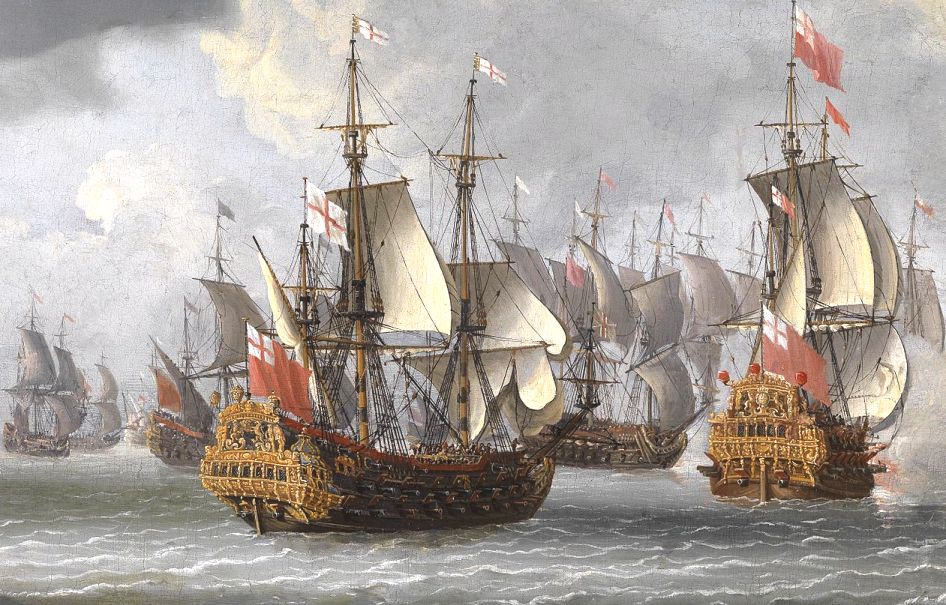 English fleet in the mid-17th Century. (by Isaac Sailmaker -Wiki