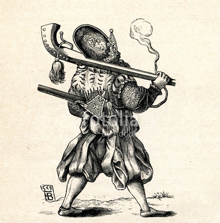 German Landsknecht arquebus in the mid-16th century. 