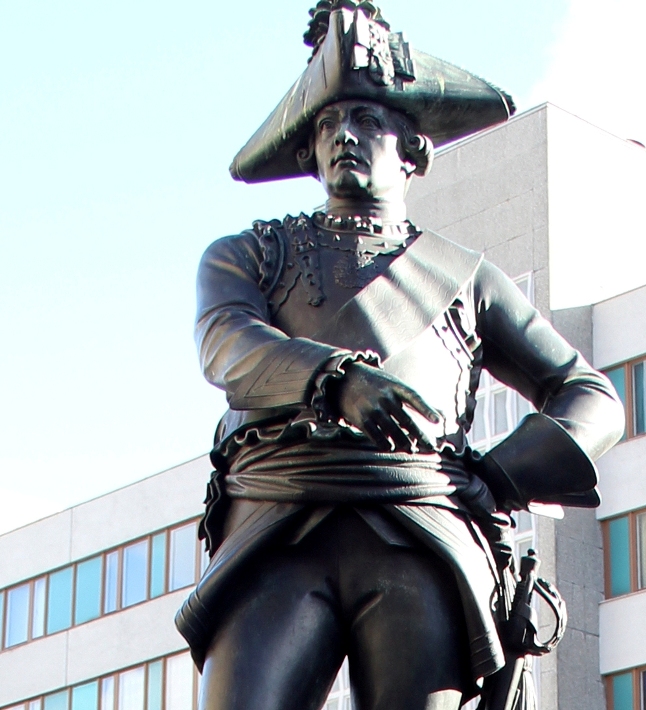 Bronze statue of Friedrich Wilhelm von Seydlitz with this sword in Berlin, Germany