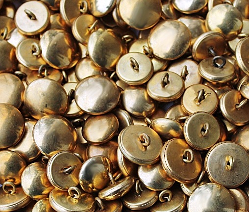Plain Brass Military Buttons with Shanks