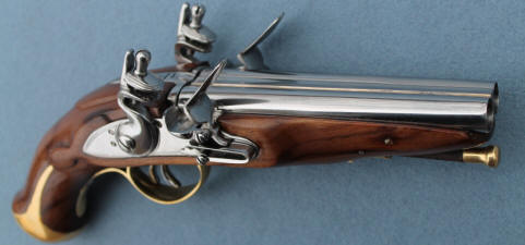 double barrel flintlock pirate pistol