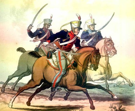 Light Dragoons in India (left to right 22nd, 8th and 24th Regiments) 