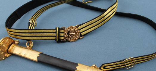 royal navy embroidered ceremonial admiral dress sword belt
